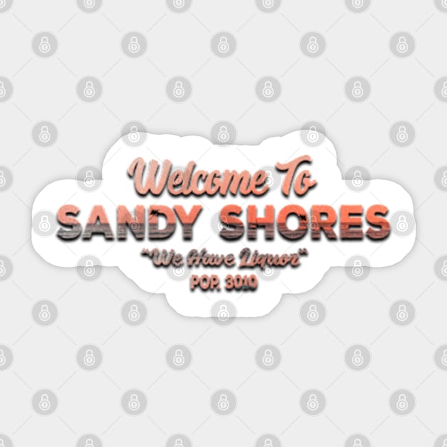 Welcome To Sandy Shores Sticker by Cartooned Factory